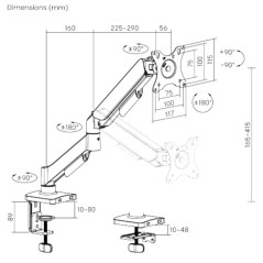 "eSTUFF Single Gas Spring Monitor - Precision Performance & Durable Design (GLB227011)"